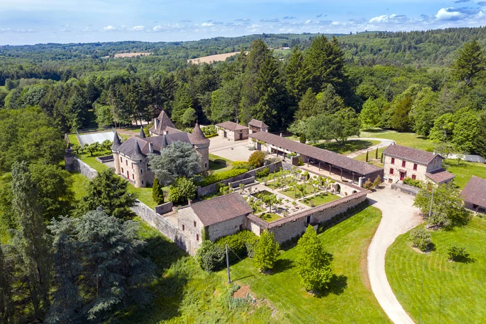 Vue aérienne Domaine de Vieillecour - Périgord Vert (Nouvelle Aquitaine • Dordogne)